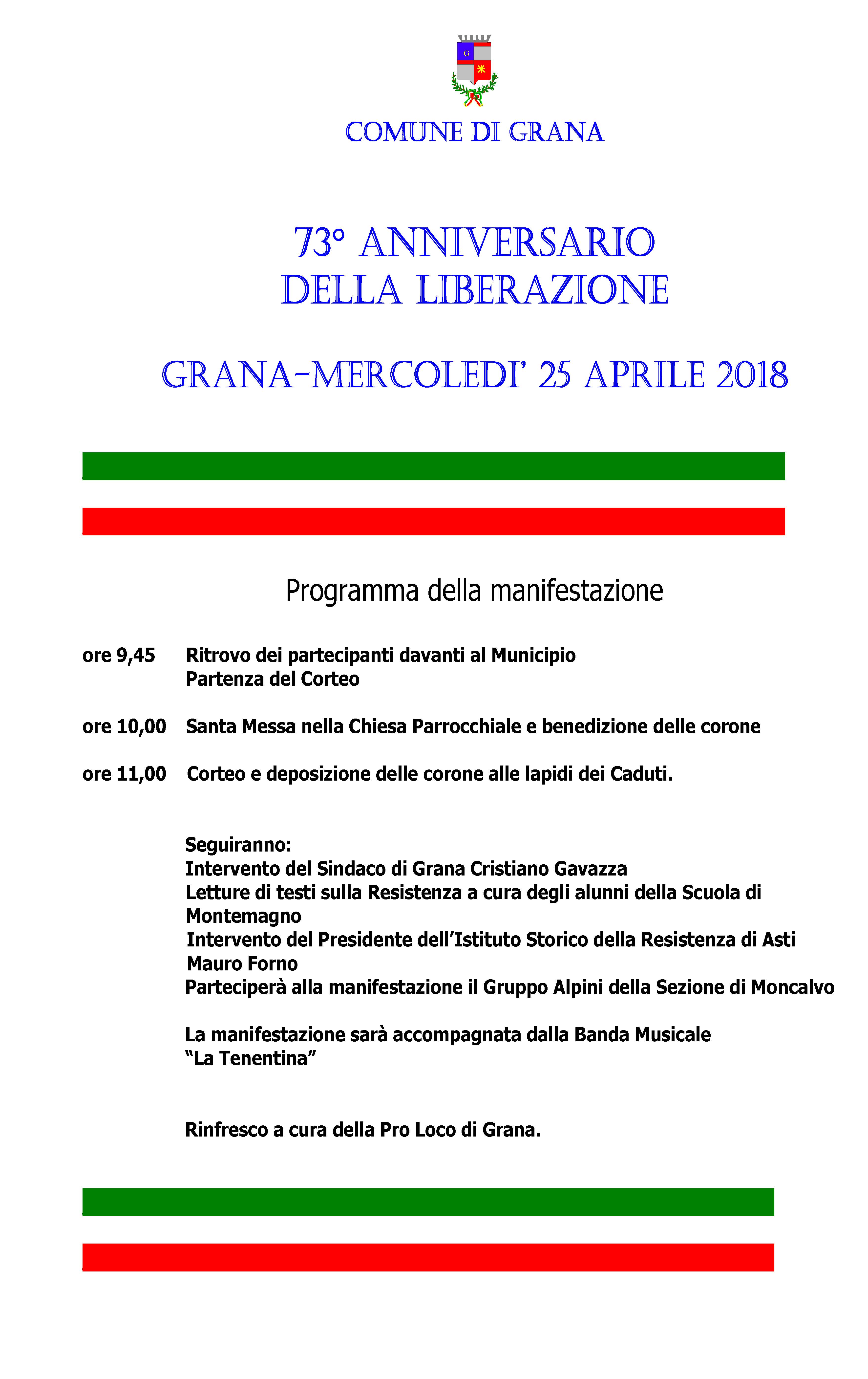 manifesto 25 APRILE 2018 Grana